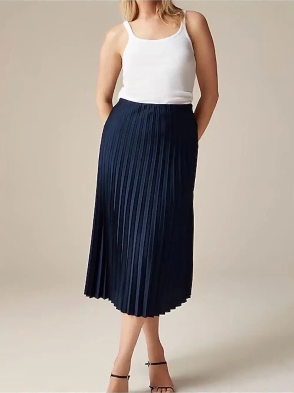 J.Crew Navy Gwyneth Pleated Skirt (NWT)